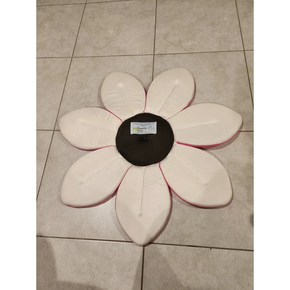 Blooming Bath for Babies Plush Flower Sink Bather Hot Pink Black Lotus Tub